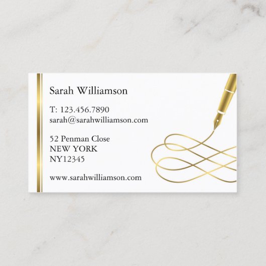 Fancy Copywriter Visitekaartje (Achterkant)