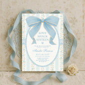 Fancy Coquette Sweet 16 Blue Bow Verjaardag Kaart