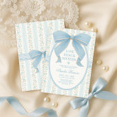 Fancy Coquette Sweet 16 Blue Bow Verjaardag Kaart