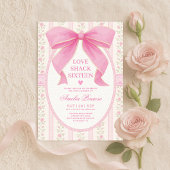 Fancy Coquette Sweet 16 Pink Bow Verjaardag Kaart
