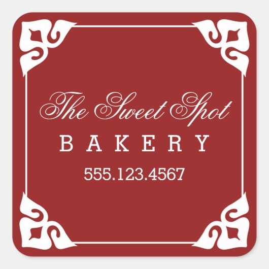 Fancy Corners Bakkerij Stickers / Rood (Voorkant)