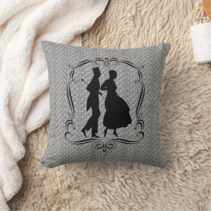 Fancy Couple Silhouette  Art Kussen