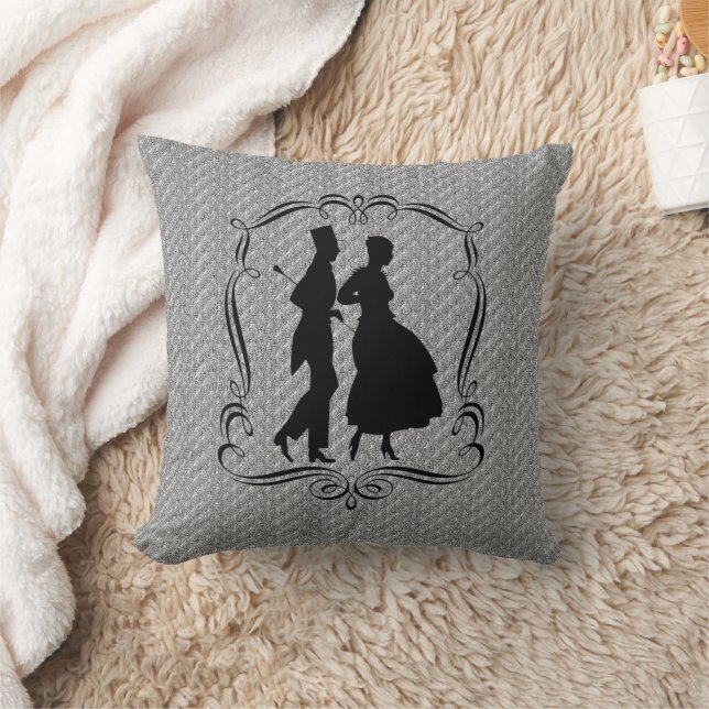 Fancy Couple Silhouette  Art Kussen (Deken)