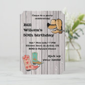 Fancy Cowboy Boots Party uitnodiging (Staand voorkant)