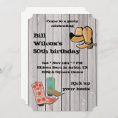 Fancy Cowboy Boots Party uitnodiging (Voorkant / Achterkant)