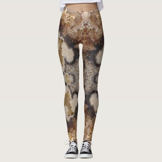 Fancy Crazy Lace Agate Steen Foto Ontwerp Leggings (Voorkant)