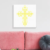 Fancy Cross Design No. 10 Cream Canvas Afdruk (Insitu (Woonkamer))