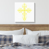 Fancy Cross Design No. 10 Cream Canvas Afdruk (Insitu (Slaapkamer))