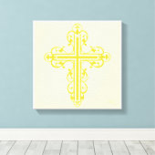 Fancy Cross Design No. 11 Cream Canvas Afdruk (Insitu (Houten vloer))