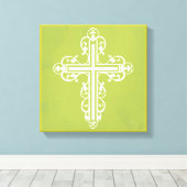 Fancy Cross Design No. 12 Cream Canvas Afdruk (Insitu (Houten vloer))