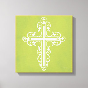 Fancy Cross Design No. 12 Cream Canvas Afdruk
