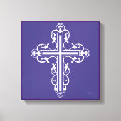 Fancy Cross Design No. 8 Paarse Canvas Afdruk (Voorkant)