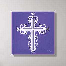 Fancy Cross Design No. 8 Paarse Canvas Afdruk