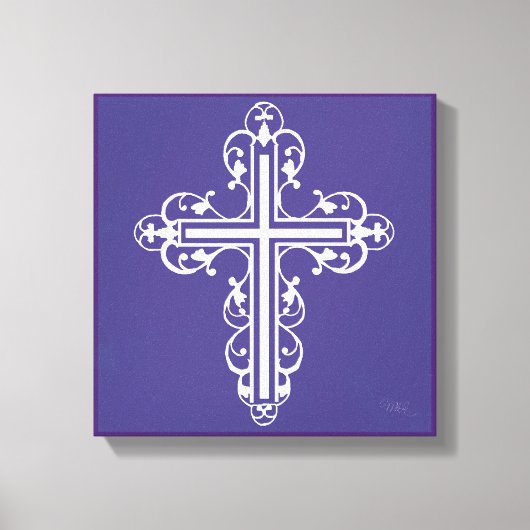 Fancy Cross Design No. 8 Paarse Canvas Afdruk (Voorkant)