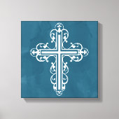 Fancy Cross Design Nr. 13 Blauw Canvas Afdruk (Voorkant)