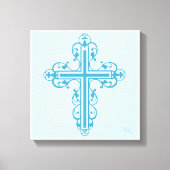 Fancy Cross Design Nr. 14 Blauw Canvas Afdruk (Voorkant)
