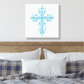 Fancy Cross Design Nr. 16 Blauw Canvas Afdruk (Insitu (Slaapkamer))