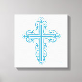 Fancy Cross Design Nr. 16 Blauw Canvas Afdruk (Voorkant)