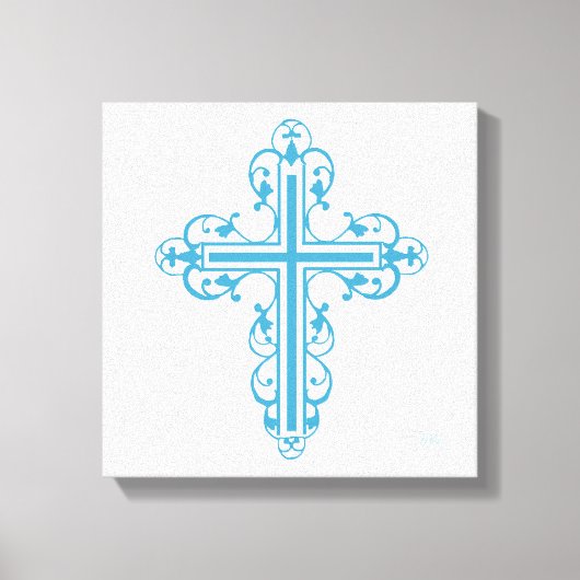 Fancy Cross Design Nr. 16 Blauw Canvas Afdruk (Voorkant)