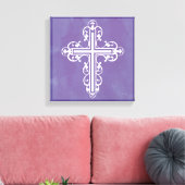 Fancy Cross Design Nr. 5 Paarse Canvas Afdruk (Insitu (Woonkamer))