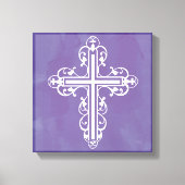 Fancy Cross Design Nr. 5 Paarse Canvas Afdruk (Voorkant)