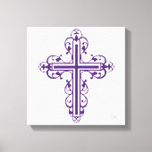 Fancy Cross Design Nr. 6 Paarse Canvas Afdruk (Voorkant)