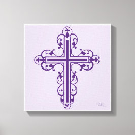 Fancy Cross Design nr. 7 Paarse Canvas Afdruk