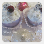 Fancy Cupcake Bedankt Vierkante Sticker (Voorkant)