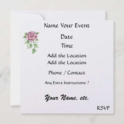 Fancy Cupcake-uitnodiging - SRF Kaart (Achterkant)