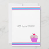 Fancy Cupcakes Birthday Party Invitation Kaart (Achterkant)