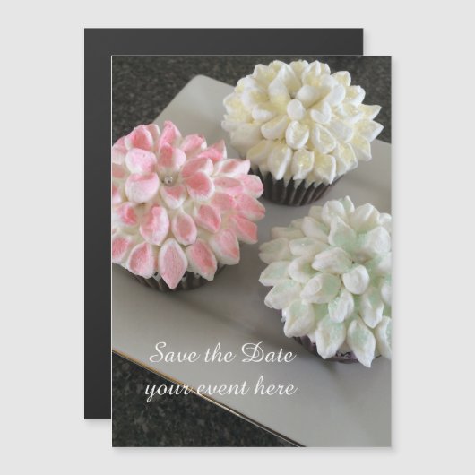 Fancy Cupcakes Evenement Bewaar de Datum Magnetische Uitnodiging (Voorkant / Achterkant)