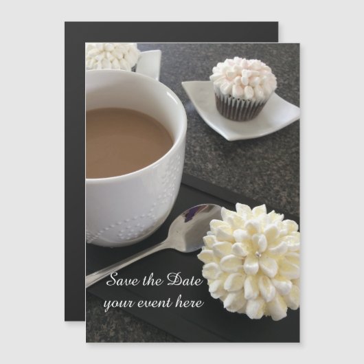 Fancy Cupcakes Evenement Bewaar de Datum Magnetische Uitnodiging (Voorkant / Achterkant)
