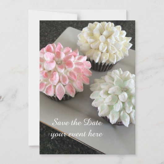 Fancy Cupcakes Event Opslaan Datum Magnetische Uitnodiging (Voorkant)