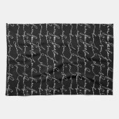 Fancy cursief schrijven, Gibberish, zwart-wit Theedoek (Horizontaal)