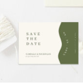 Fancy Curve Border Donker Olijfgroen Huwelijk Save The Date