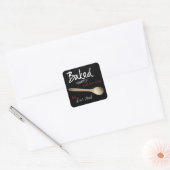 Fancy Custom Zwart Gebakken voor U Stickers (Envelop)