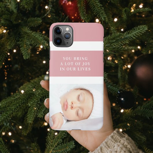 Fancy Cute Baby Foto | Roze en wit | Citaat iPhone Hoesje