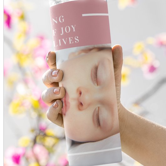 Fancy Cute Baby Foto | Roze en wit | Citaat Thermosbeker
