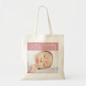 Fancy Cute Baby Foto | Roze en wit | Citaat Tote Bag (Voorkant)