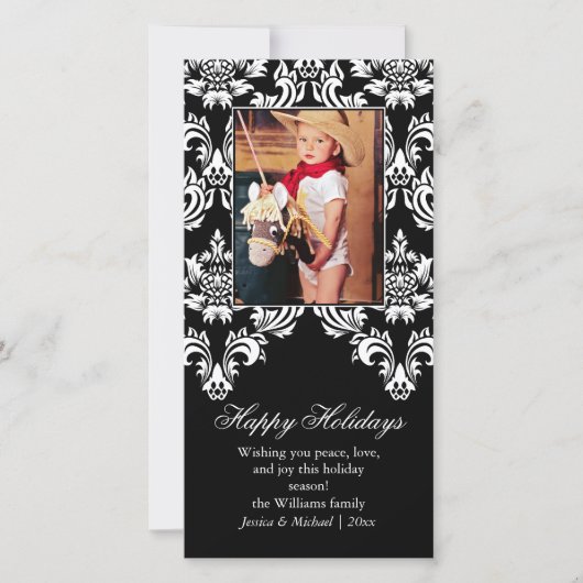 Fancy Damask Holiday Kaart (Voorkant)