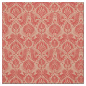 Fancy Damast met Dieren, Koraalrood Stof (Swatch)