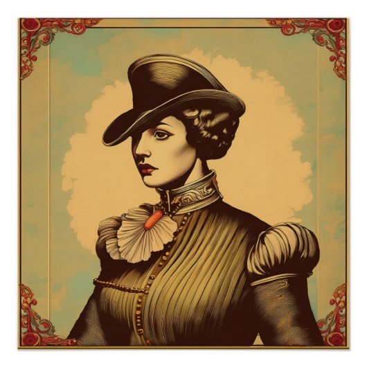 Fancy dame in kostuum perfect poster (Voorkant)