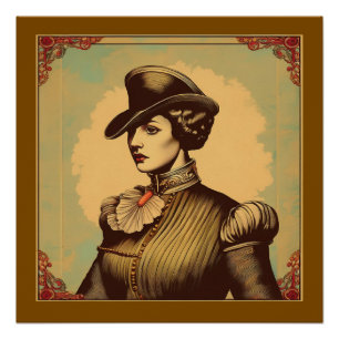 Fancy dame in kostuum perfect poster