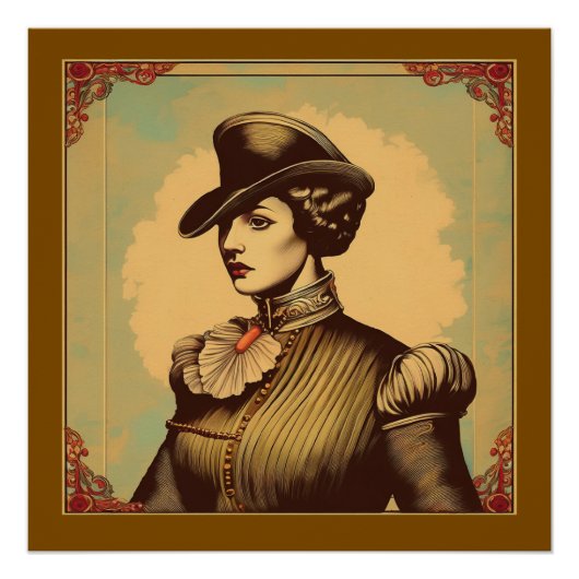 Fancy dame in kostuum perfect poster (Voorkant)