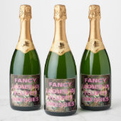 Fancy dames in pluizige jurken sparkling wijnetiket (Flessen)
