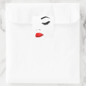 Fancy dameskeup-Lash-extensies Kunstmatige afdrukk Vierkante Sticker (Tas)