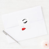 Fancy dameskeup-Lash-extensies Kunstmatige afdrukk Vierkante Sticker (Envelop)