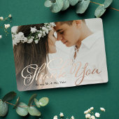 Fancy dank u bruiloft foto folie uitnodiging