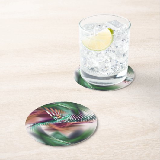 Fancy danser ronde kartonnen onderzetter (Insitu)