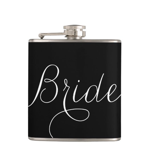 Fancy de Bride van het Manuscript {zwart en wit} Heupfles (Voorkant)